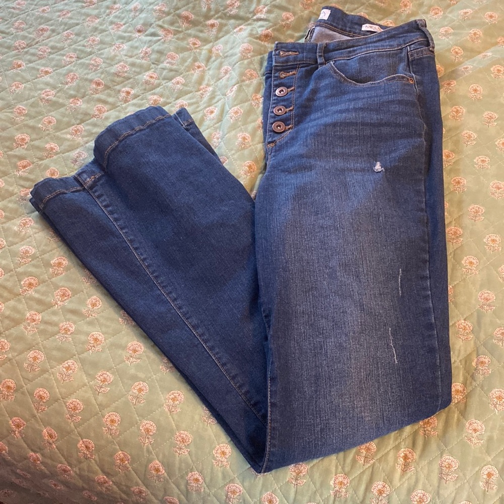 Sofia jeans flare high waisted button fly